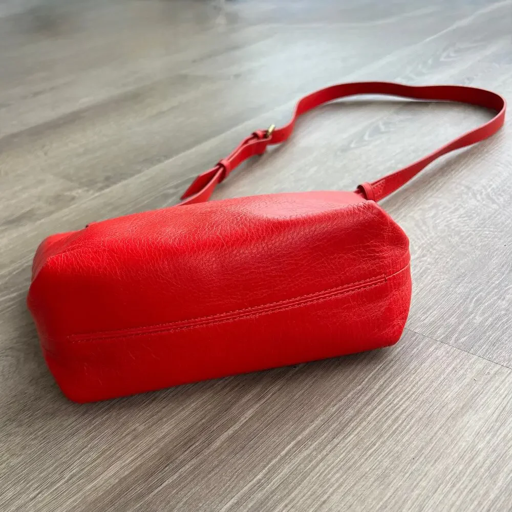 J.Crew Oslo Soft Leather Crossbody Bag Adjustable Strap Holiday Red